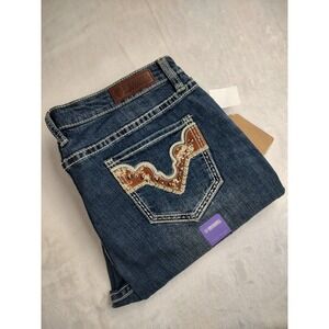 Rock & Roll Denim Women Mid Rise Bootcut Jeans Blue Wash W32 L32 NWT